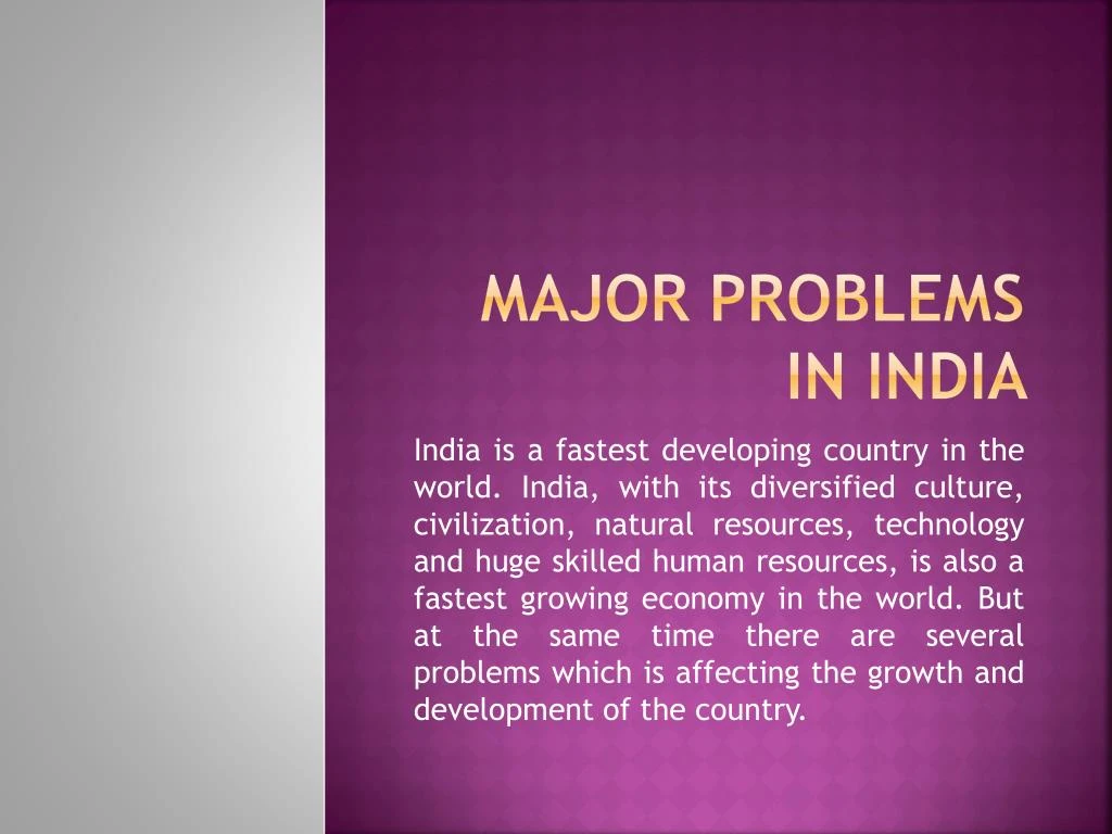 Major Problems In India