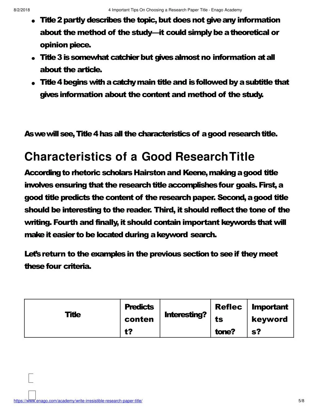 characteristics of a good research title