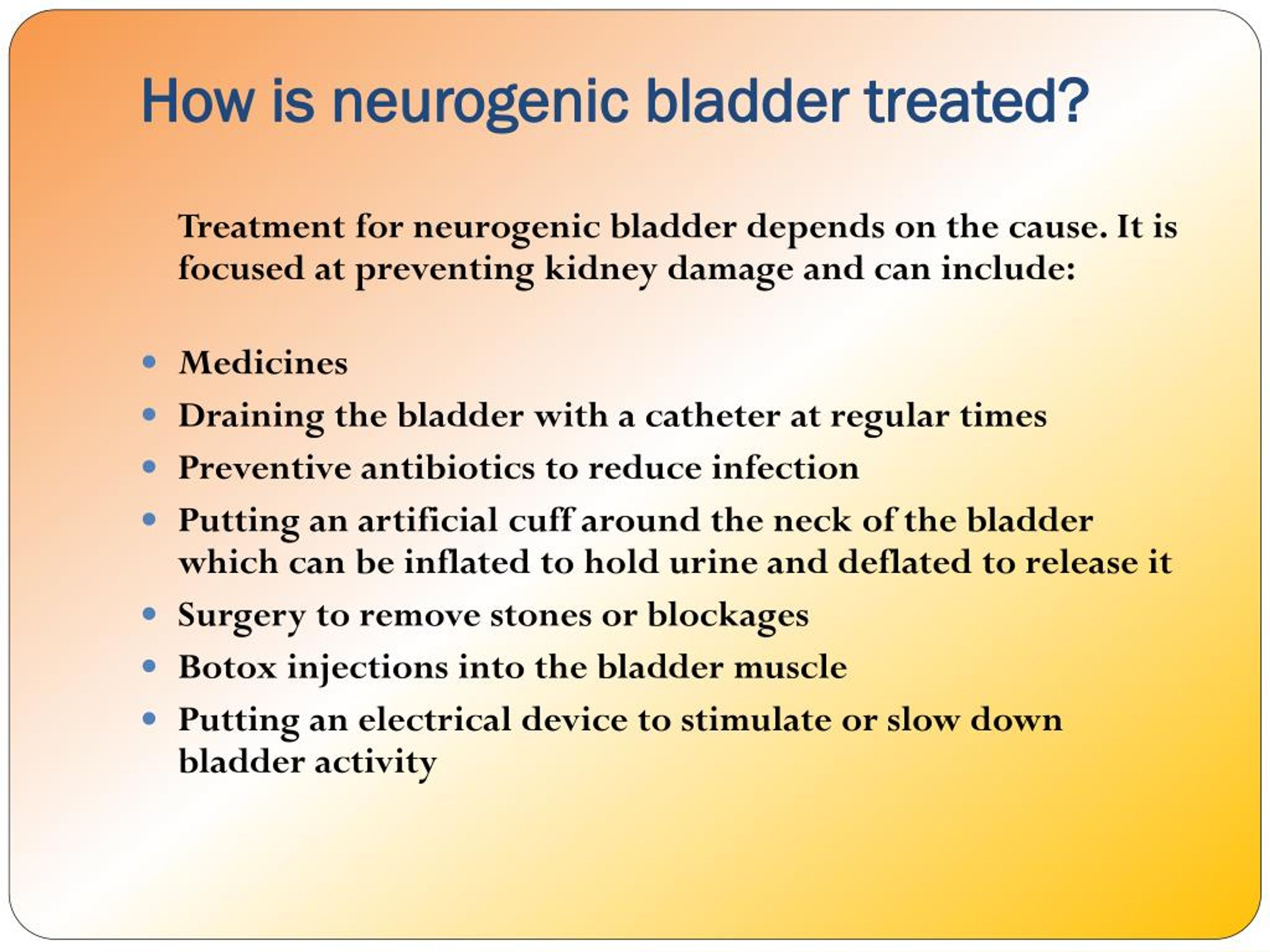 Ppt Neurogenic Bladder Causes Symptoms Daignosis Prevention And Treatment Powerpoint 