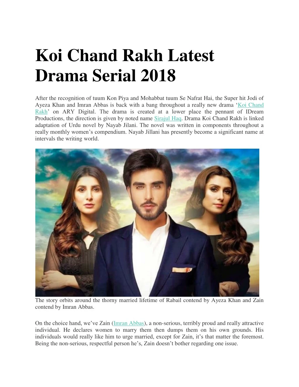 Ppt - Koi Chand Rakh Latest Pakistani Drama Serial Powerpoint 