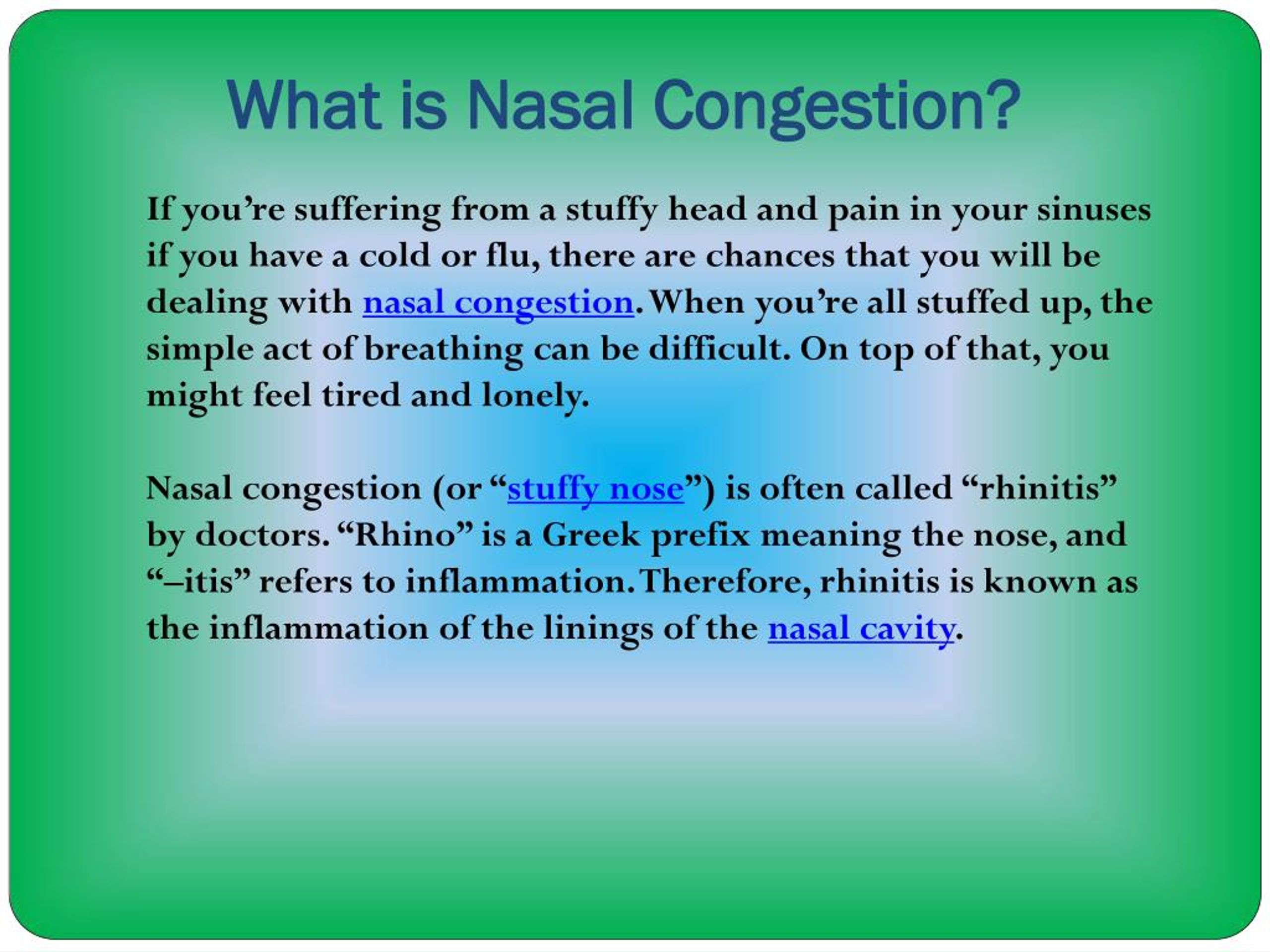 nasal congestion definition