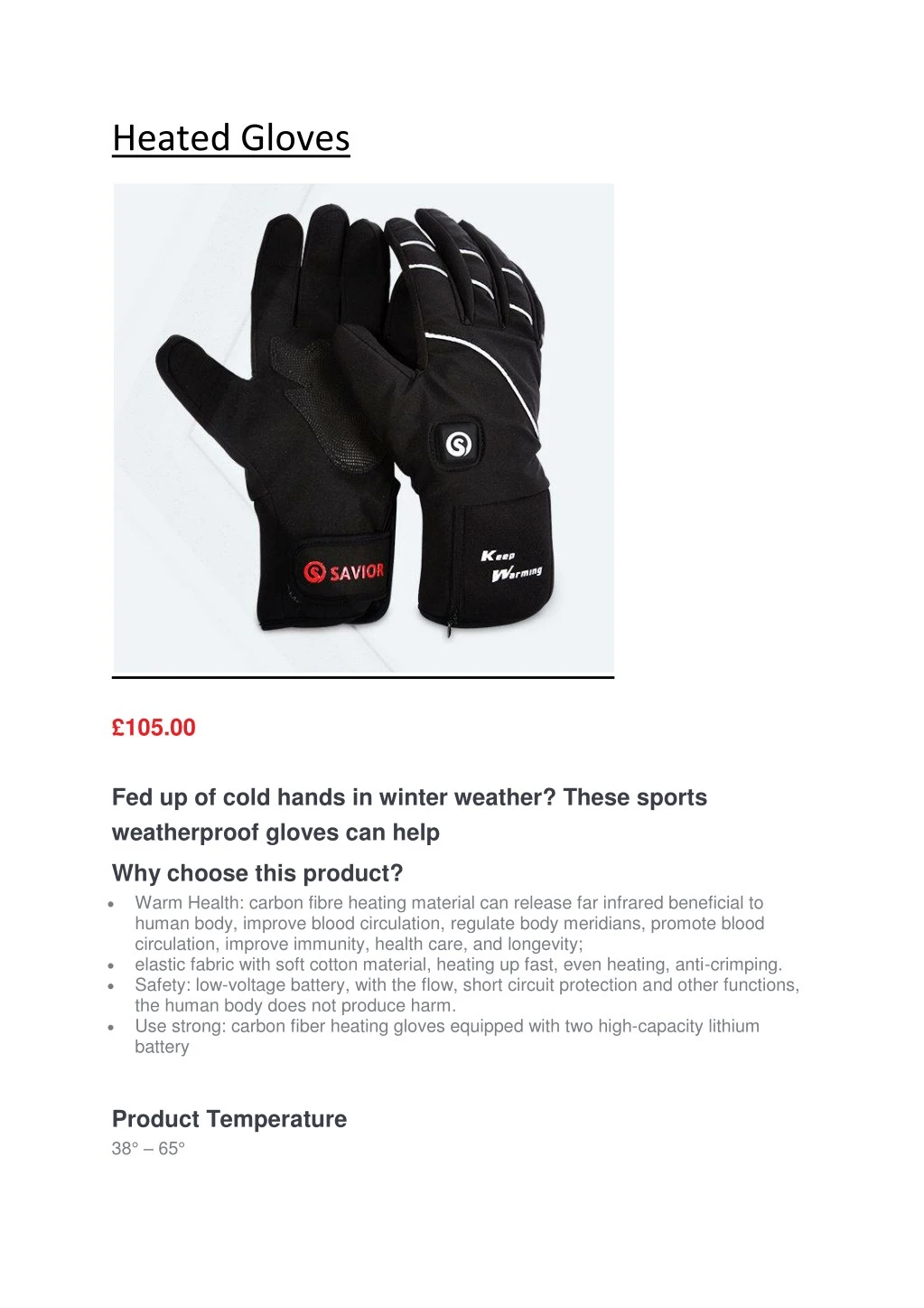 heated gloves n.