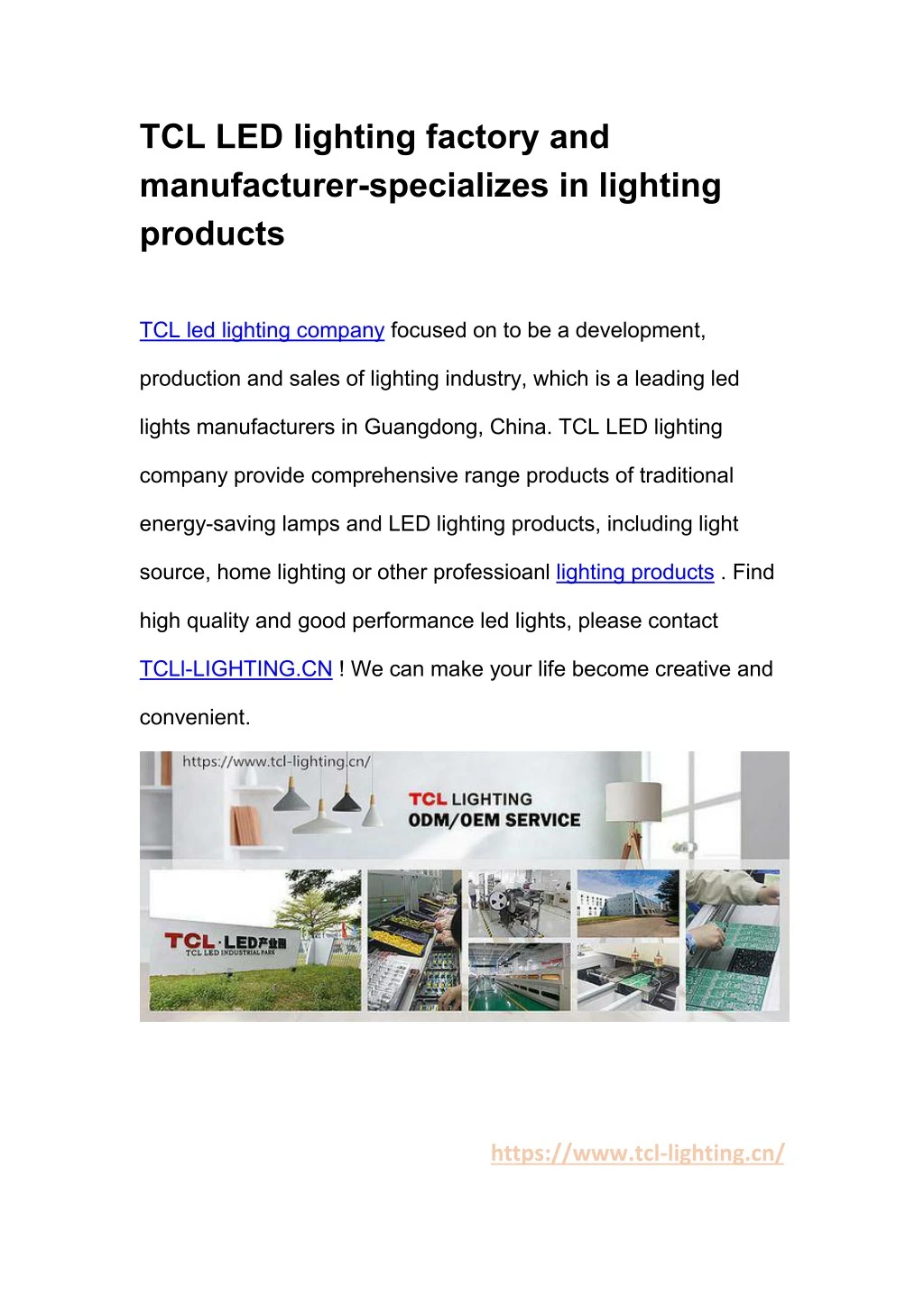 Ppt Tcl Led Lighting Factory And Manufacturer Specializes In Tcl Led Lighting Factory And