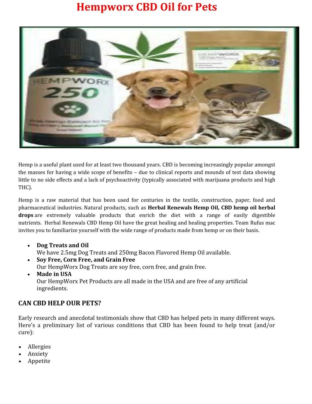 PPT - Hempworx CBD Oil for Pets PowerPoint Presentation, free download - ID:7978487