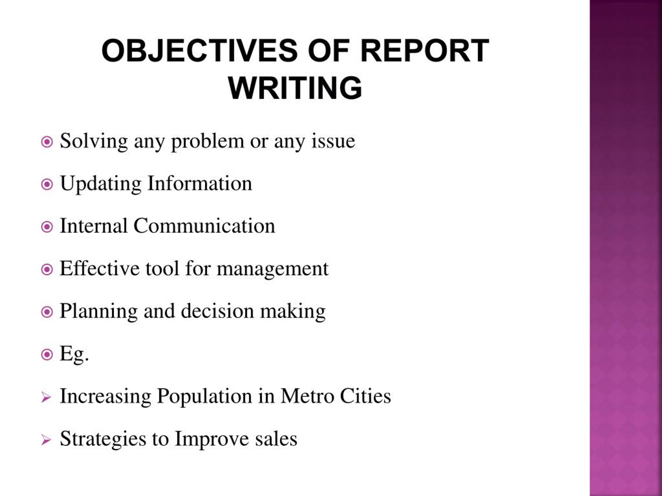 report writing presentation ppt