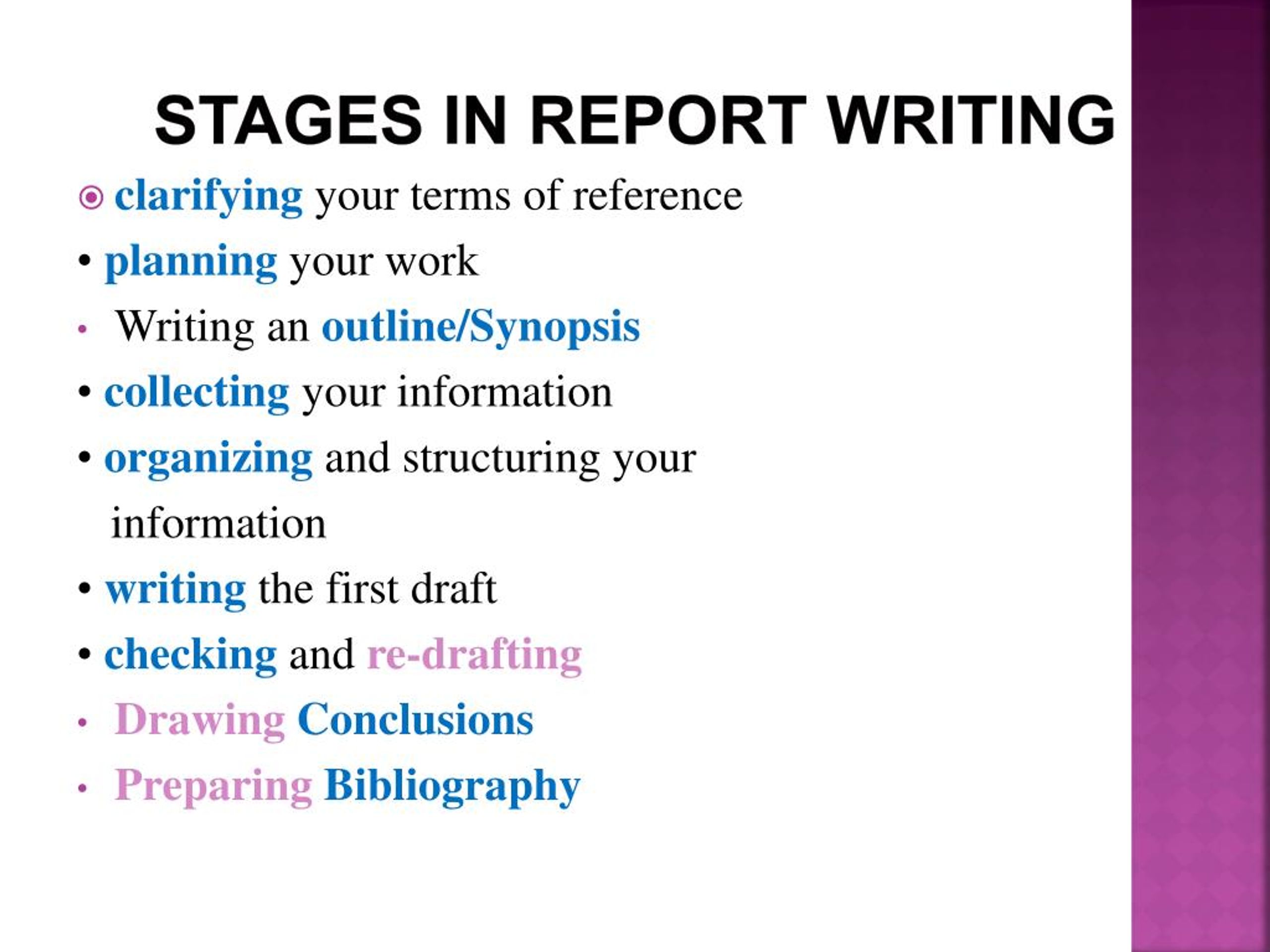 what is report writing presentation