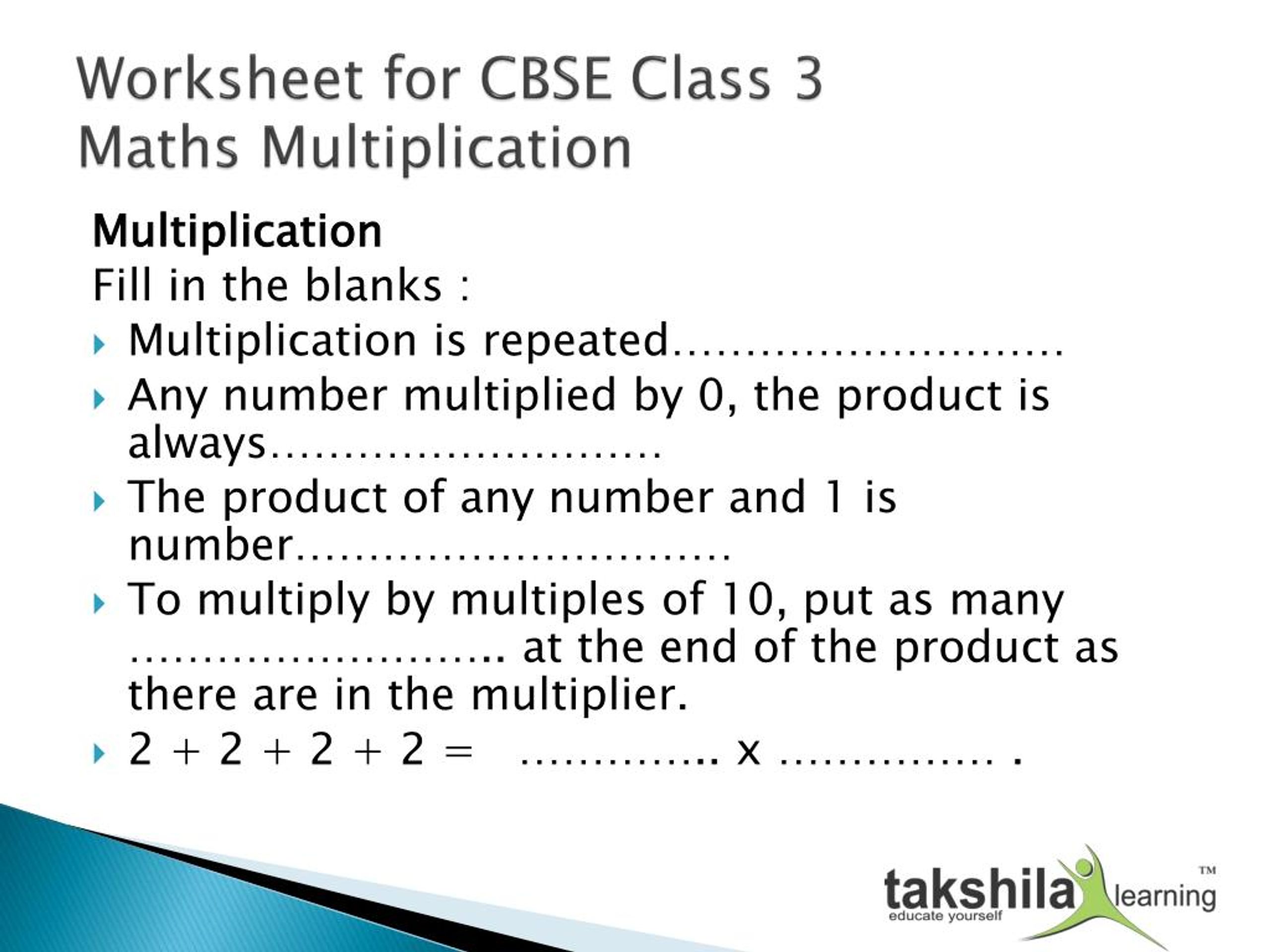 Download Cbse Class 3 Maths Multiplication Worksheets Background The Math