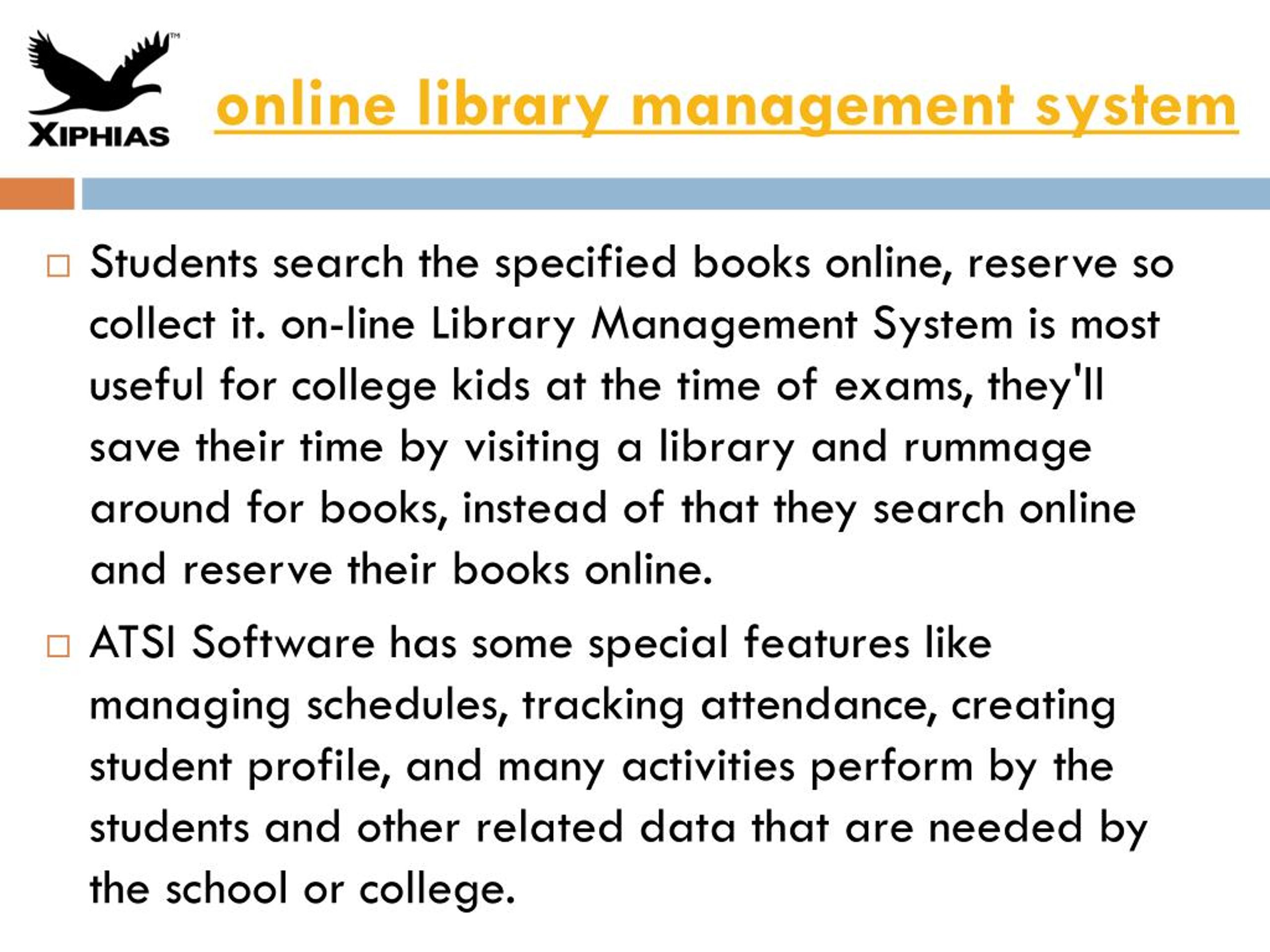 presentation on online library management system