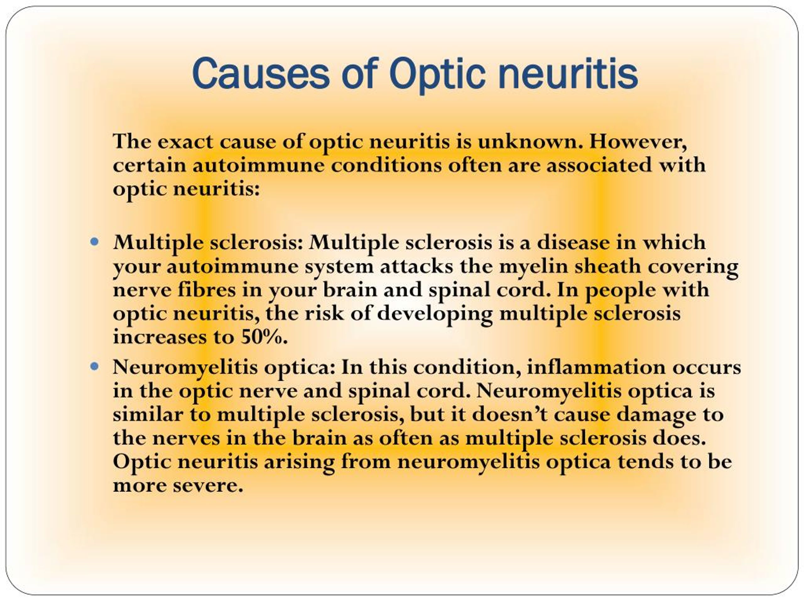 PPT Optic Neuritis Learn About The Symptoms Causes And Treatment 