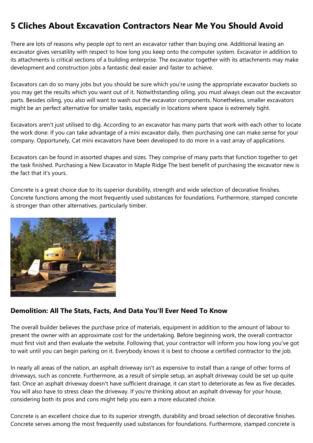 5 cliches about excavation contractors near n.