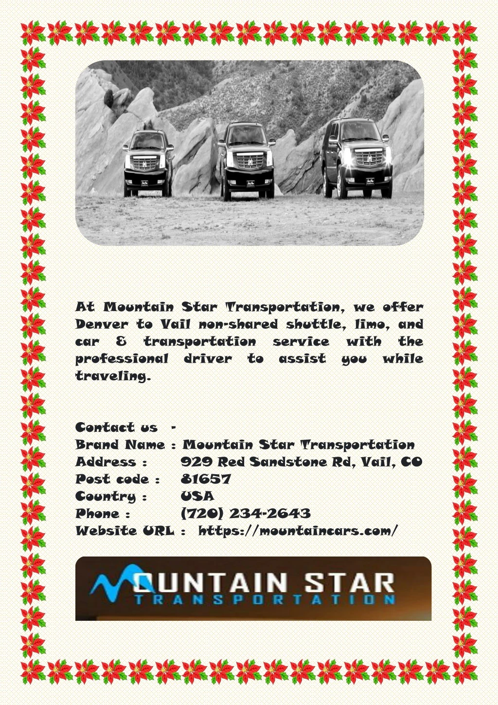 at mountain star transportation we offer denver n.