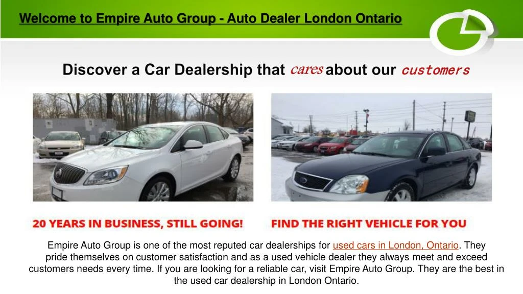 Used Car Dealers London >> Ppt Used Car Dealerships London Ontario Powerpoint Used Car Dealers London >> Ppt Used Car Dealerships London Ontario Powerpoint