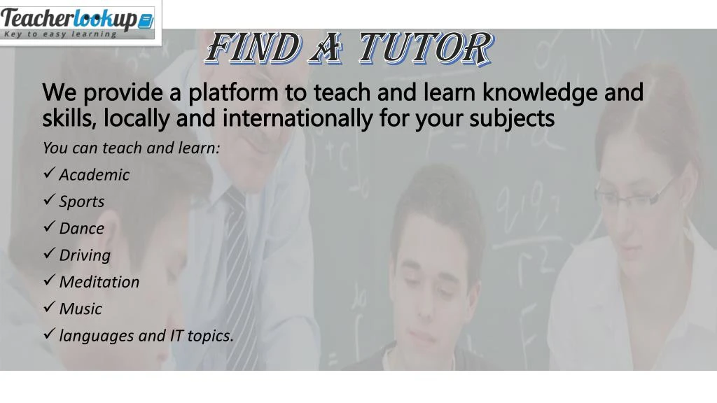 find a tutor n.