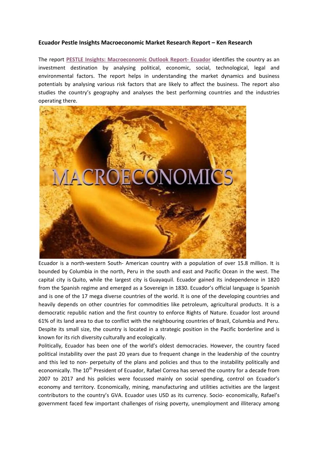 ecuador pestle insights macroeconomic market n.