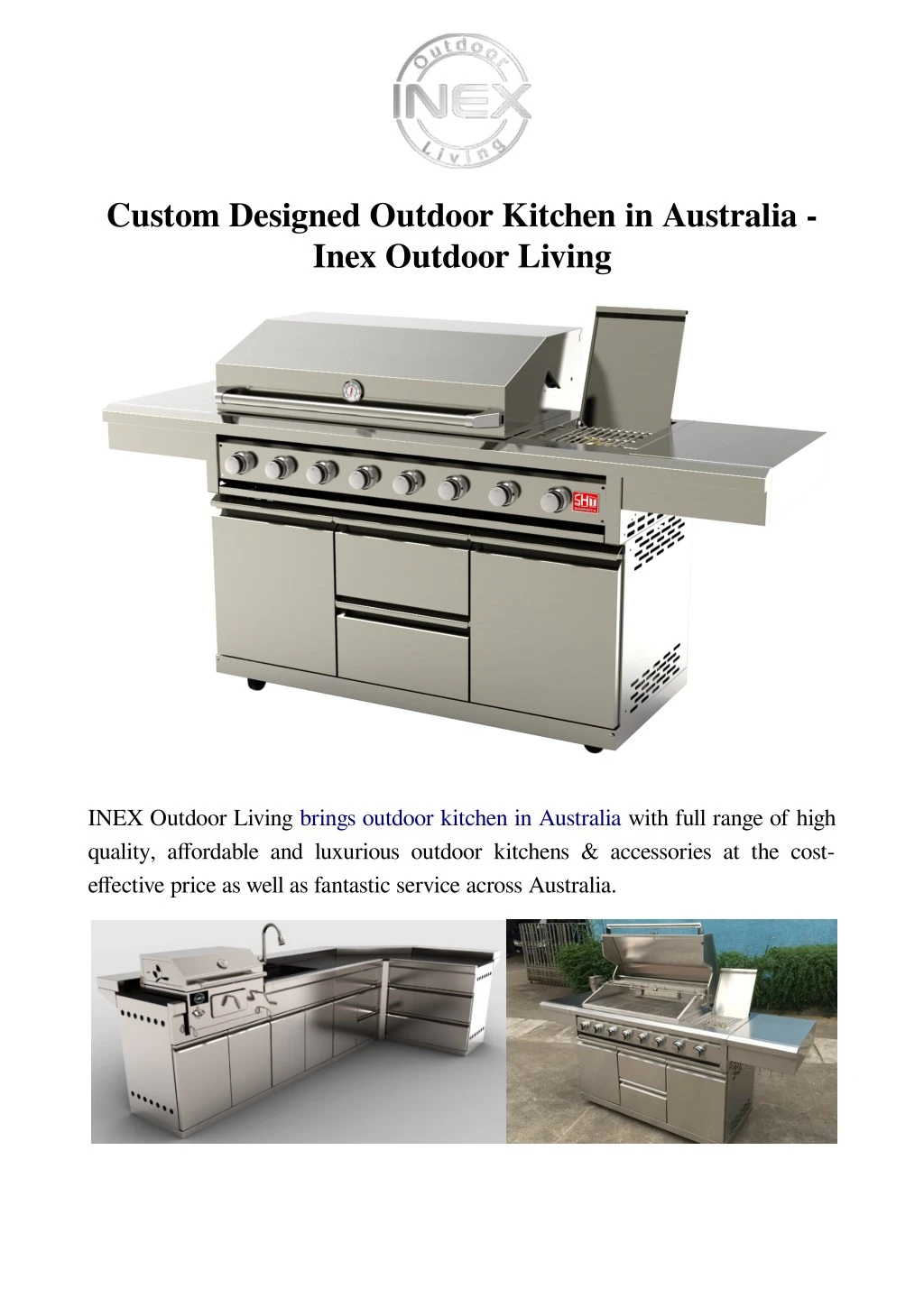 Ppt Custom Designed Outdoor Kitchen In Australia Inex Outdoor