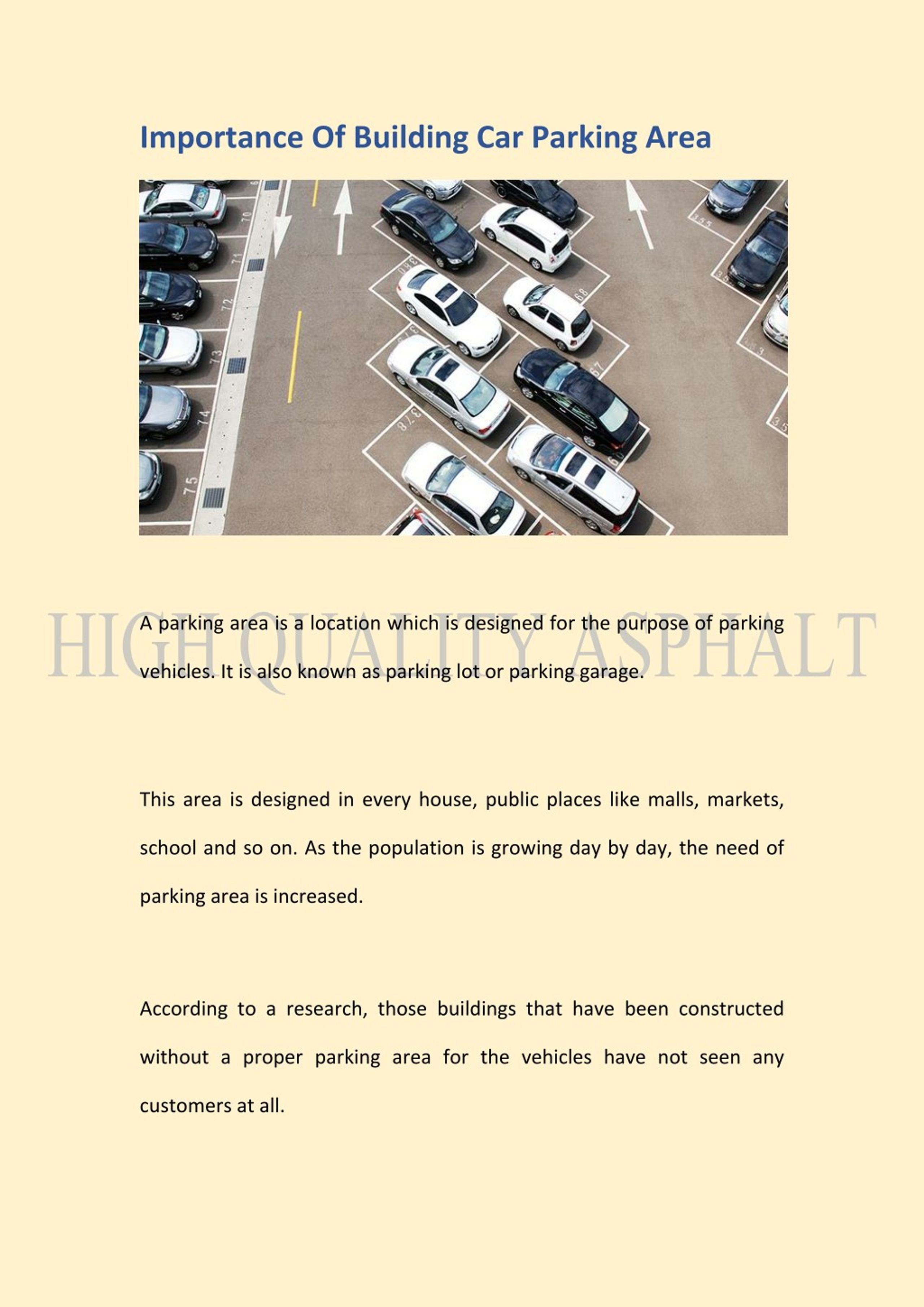 PPT Importance Of Constructing Car Parking Area PowerPoint 