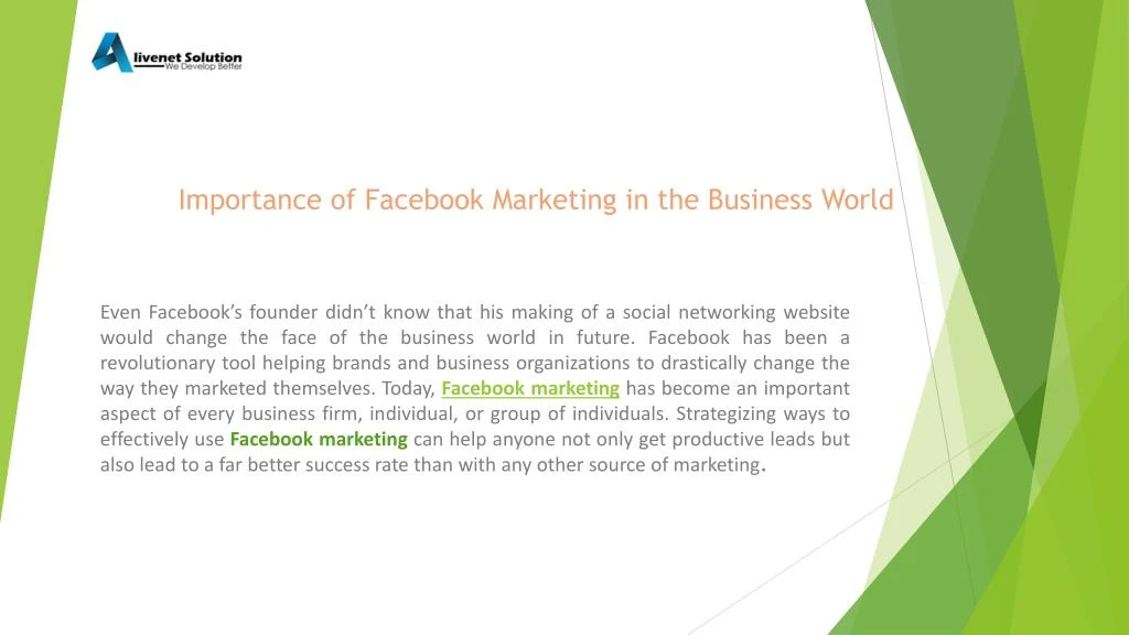 importance of facebook marketing in the business world n.