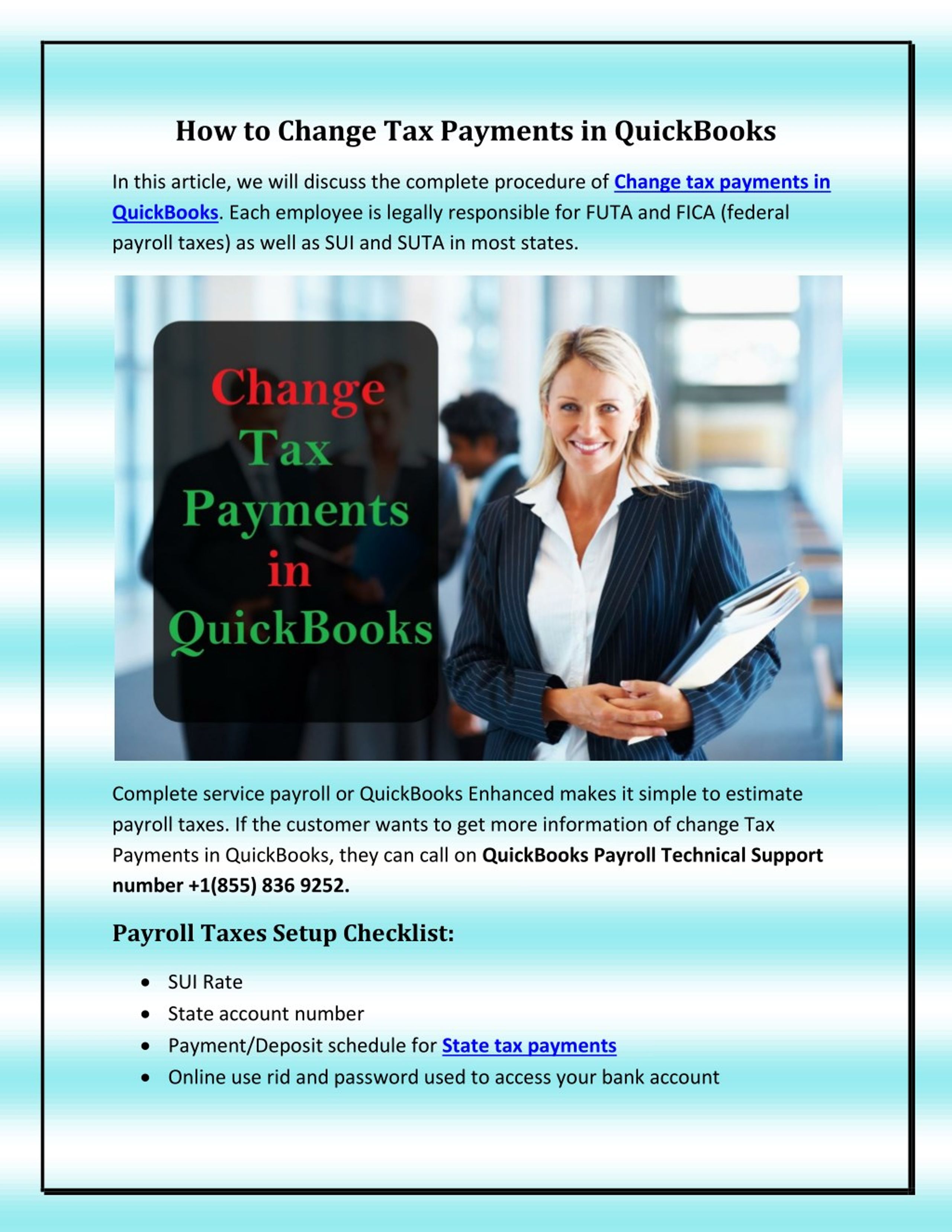 PPT How to Change Tax Payments in QuickBooks PowerPoint Presentation ID7987602