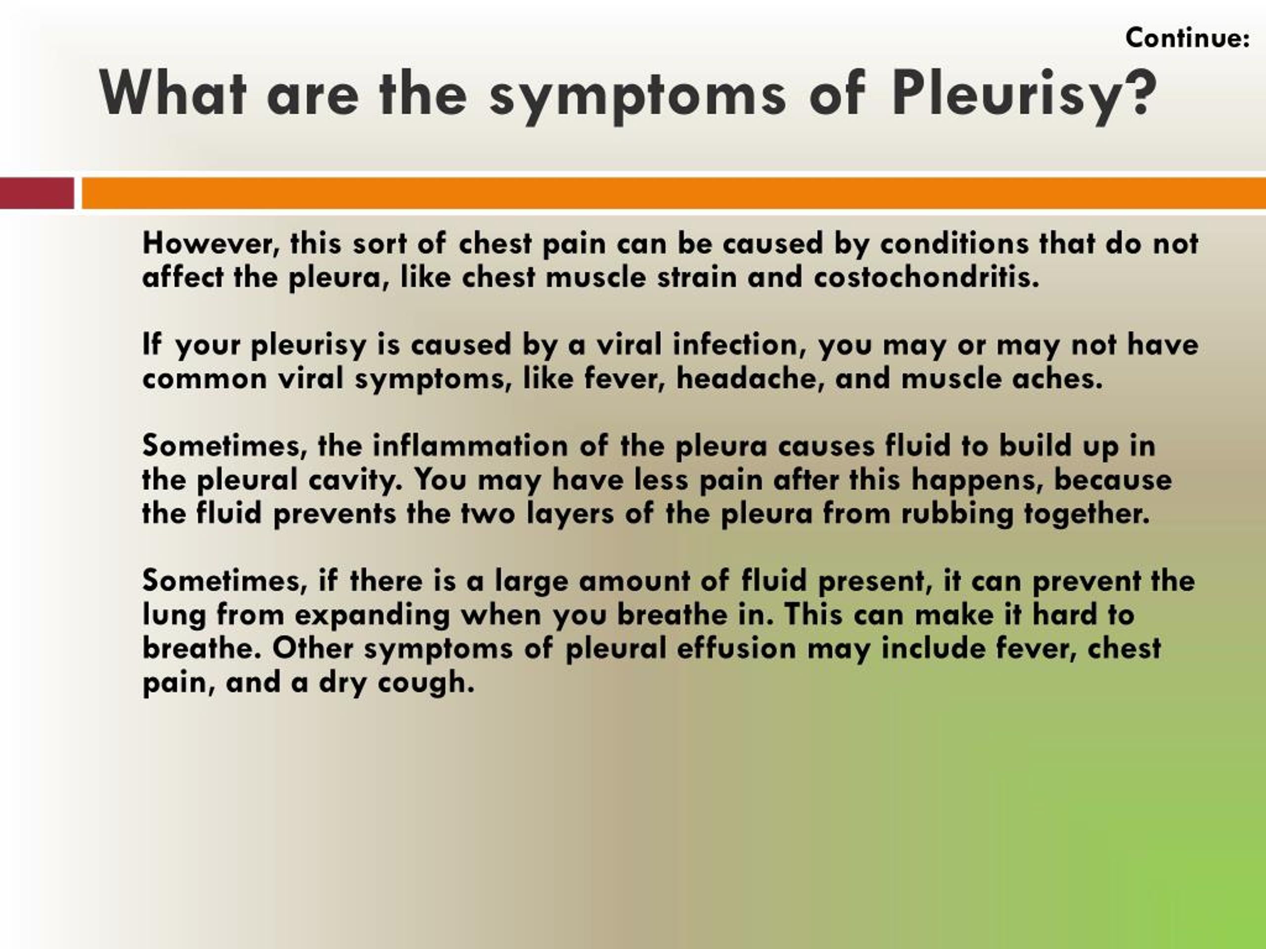 PPT - Pleurisy: Causes, Symptoms, Daignosis, Prevention And Treatment ...