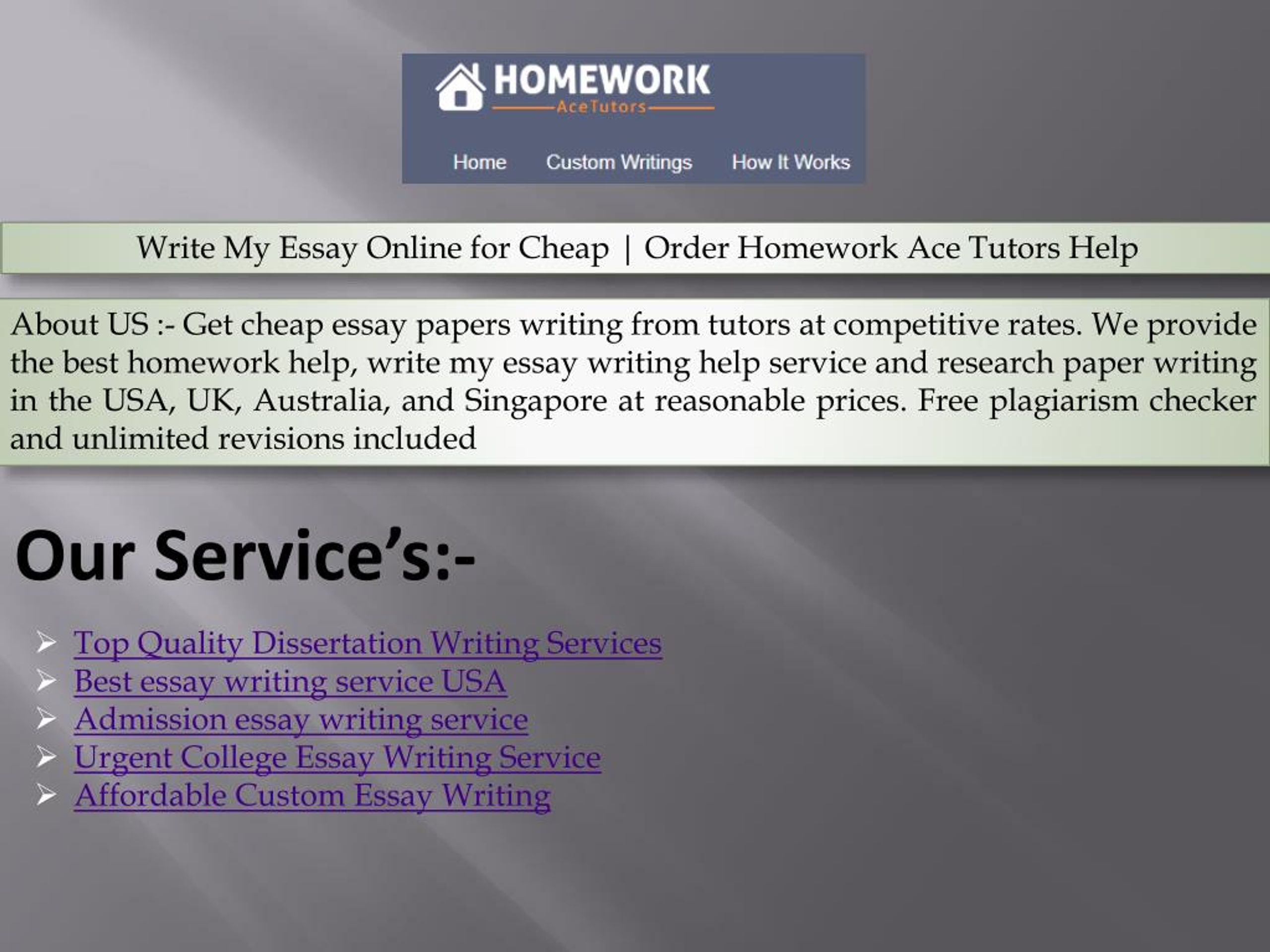 Why Are We A Cheap Research Paper Writing Service?