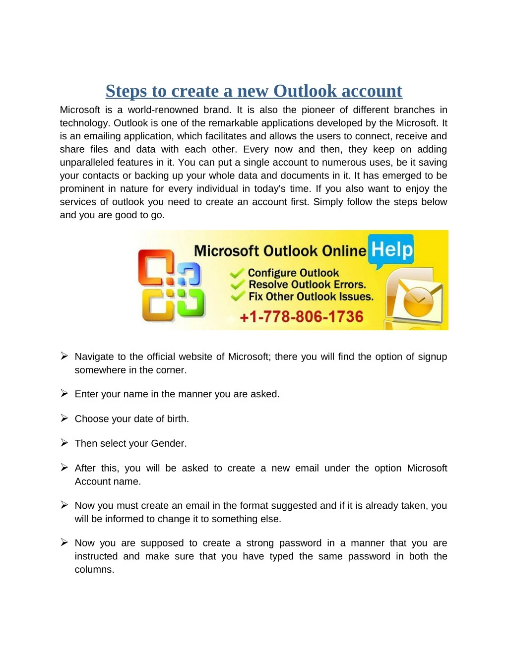 steps to create a new outlook account microsoft n.