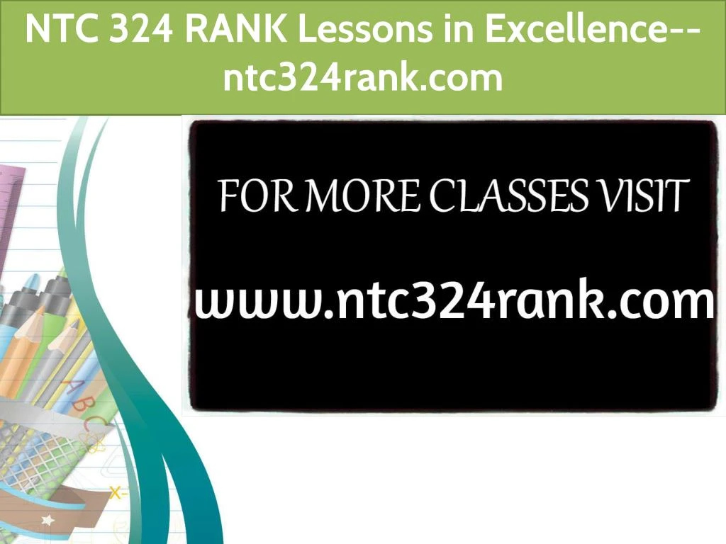 Ppt Ntc 324 Rank Lessons In Excellence Ntc324rank Com Powerpoint Presentation Id