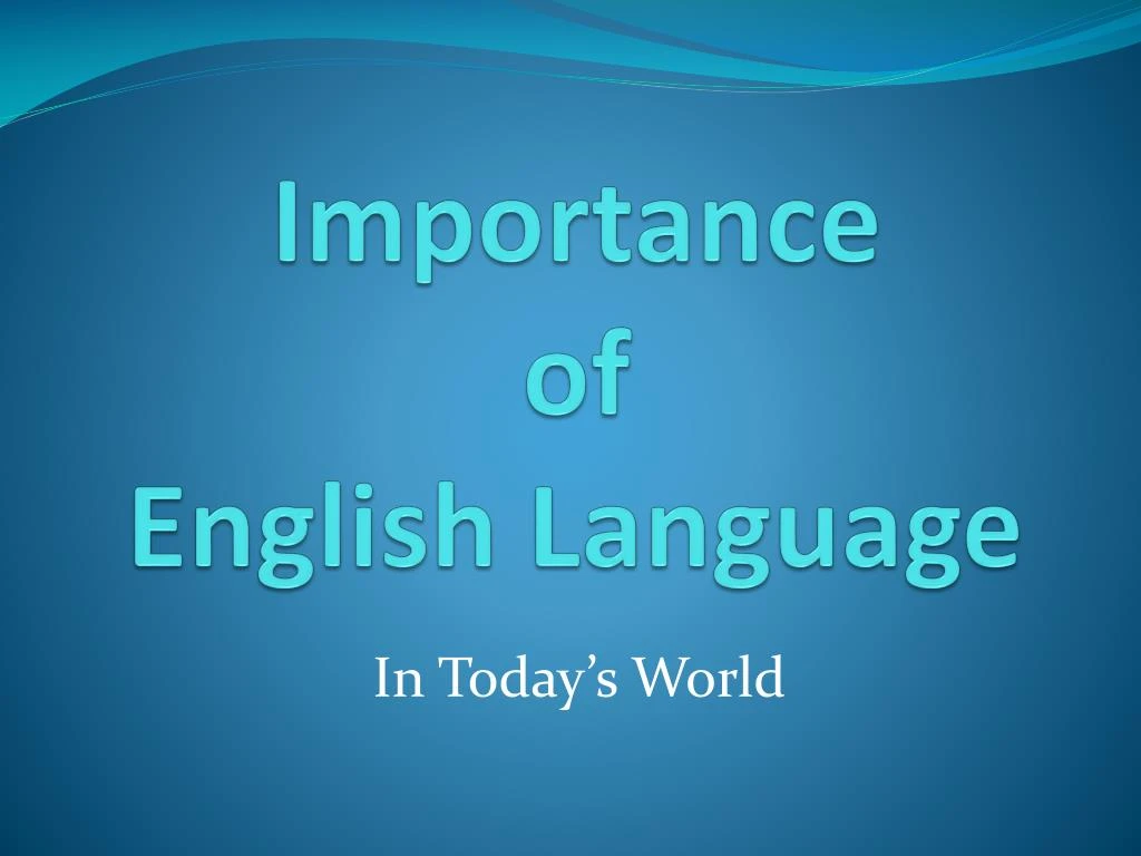 importance of english language conclusion