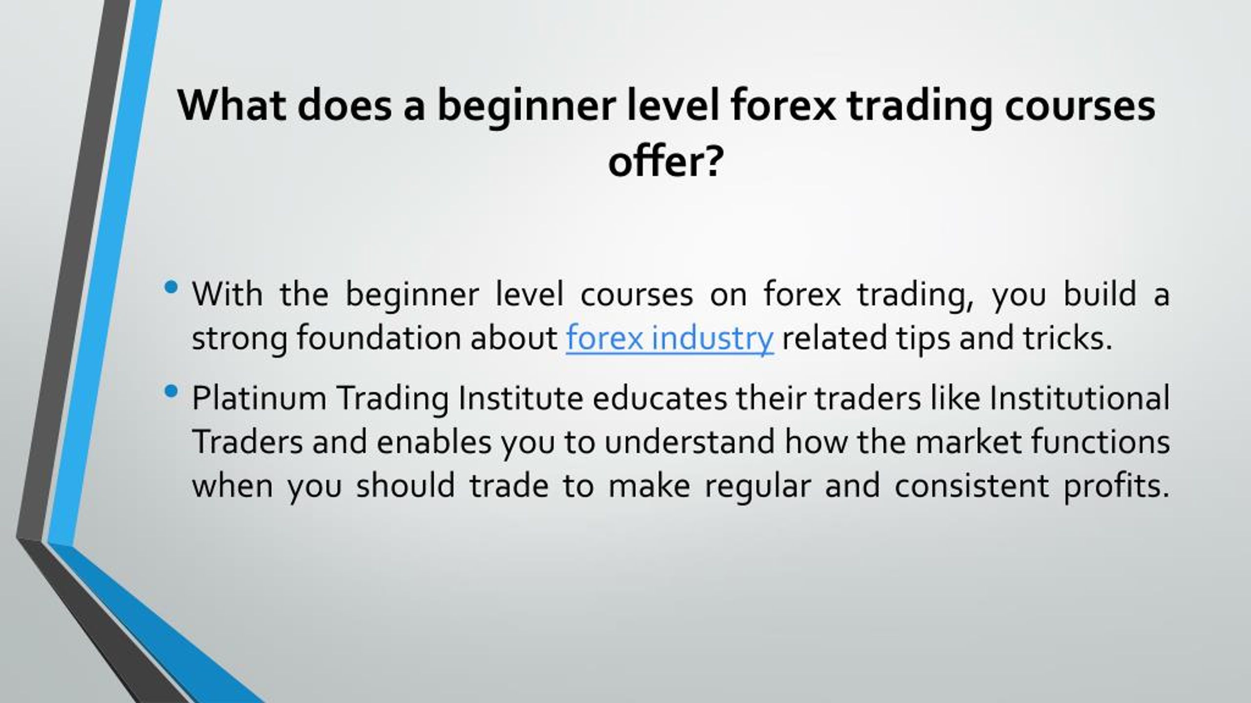 Forex institutional trading levels