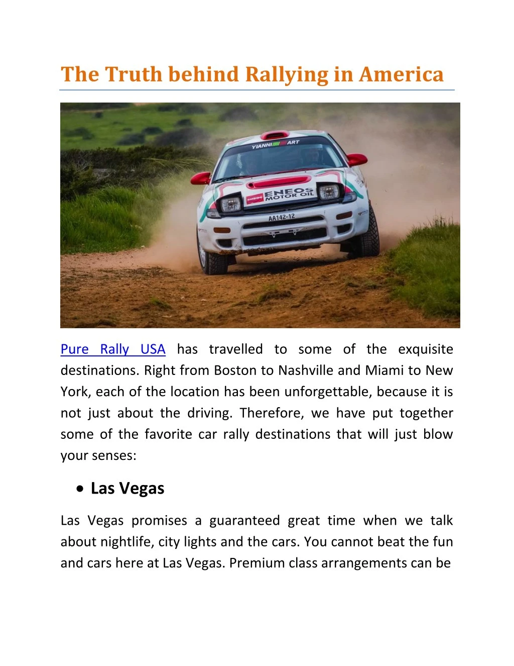 the truth behind rallying in america n.