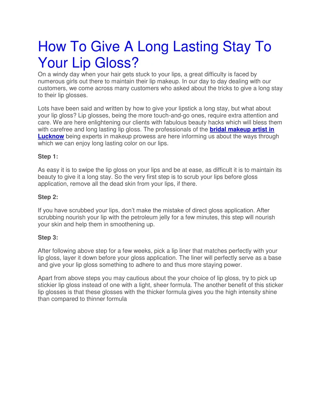 how to give a long lasting stay to your lip gloss n.