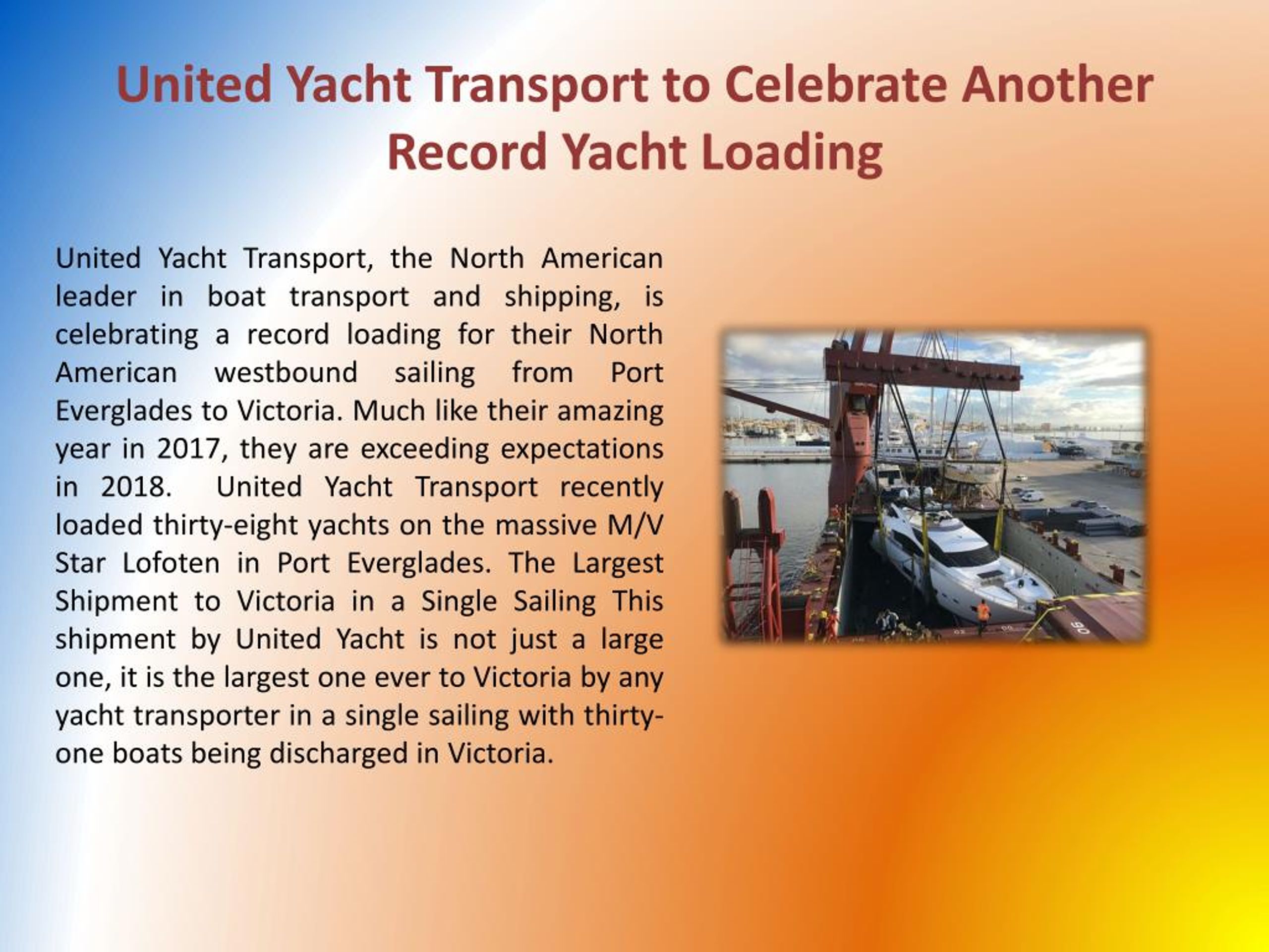 united yacht transport schedule