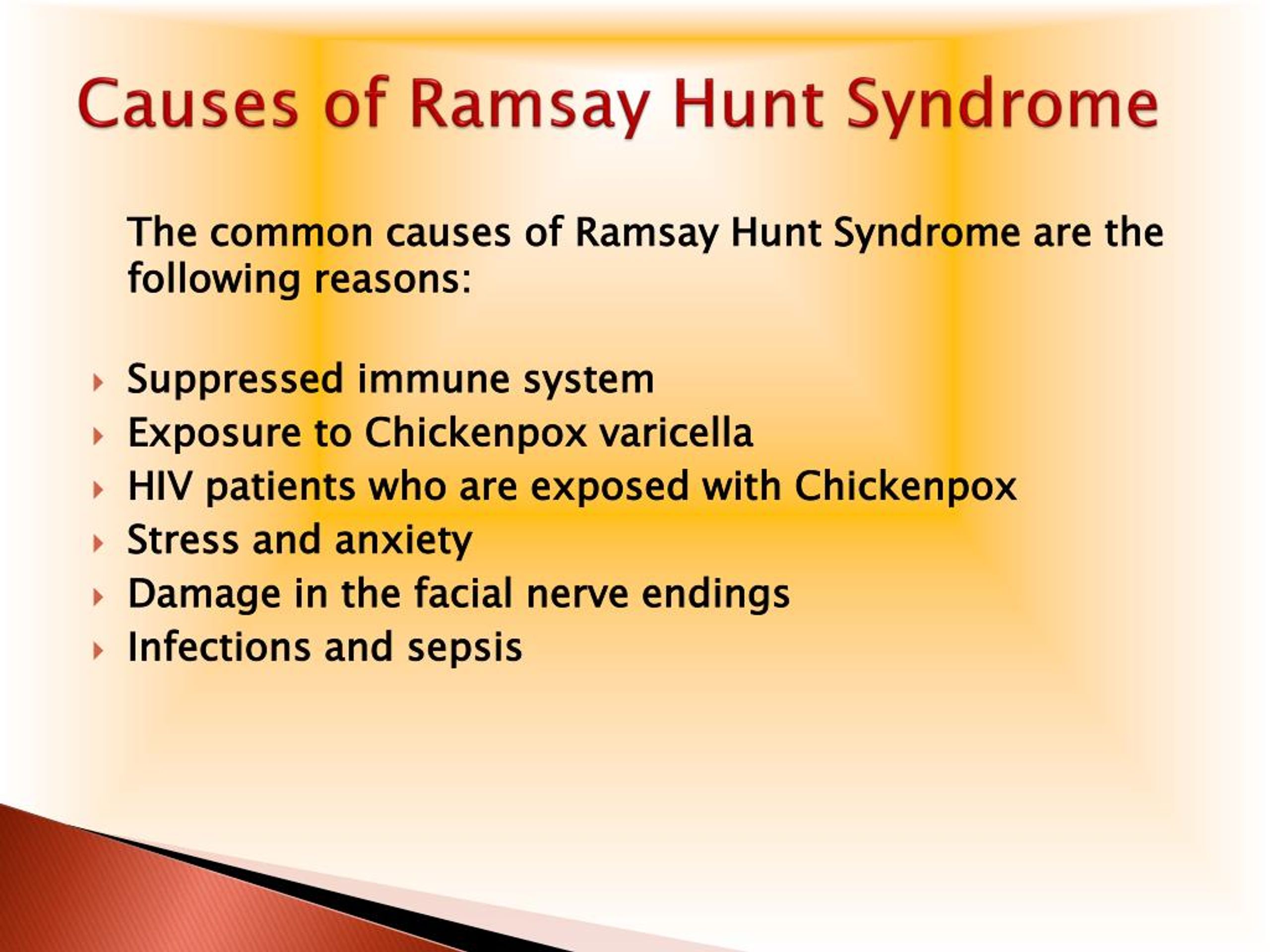 Ppt Ramsay Hunt Syndrome Causes Symptoms Daignosis Prevention And