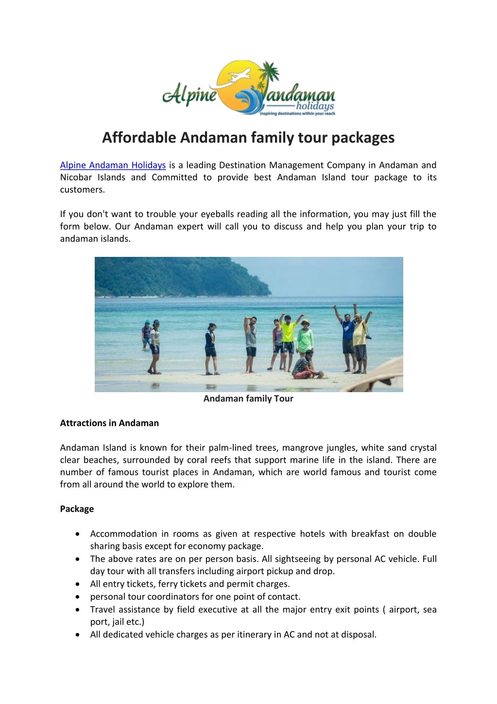 affordable andaman family tour packages n.