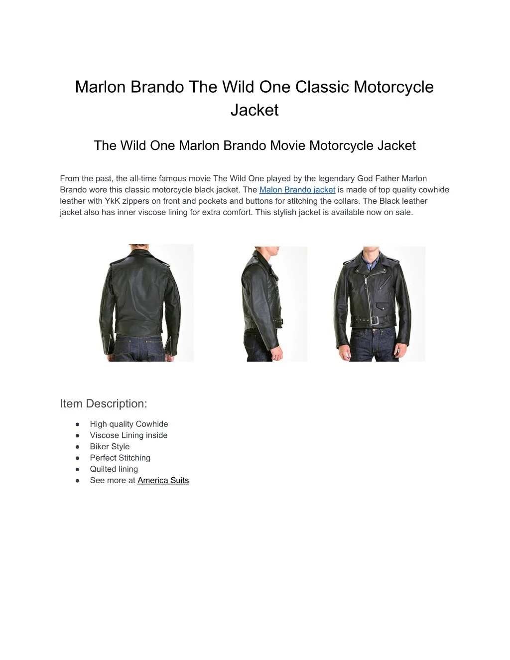 PPT - Marlon Brando The Wild One Classic Motorcycle Jacket PowerPoint