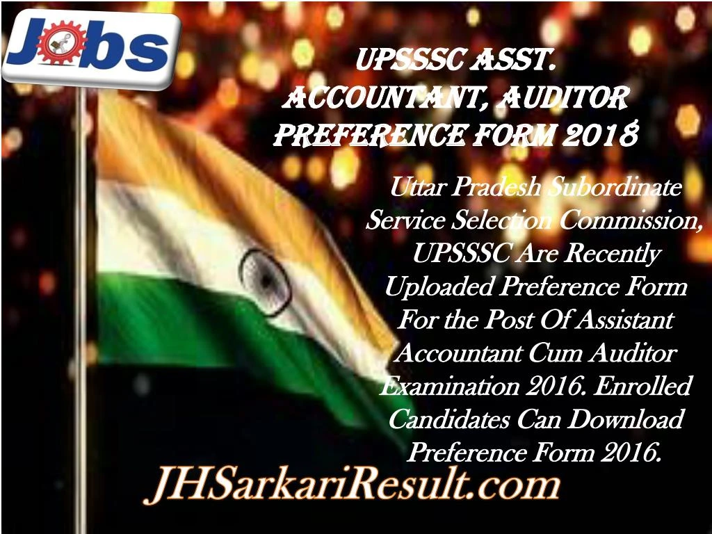 upsssc asst accountant auditor preference form n.