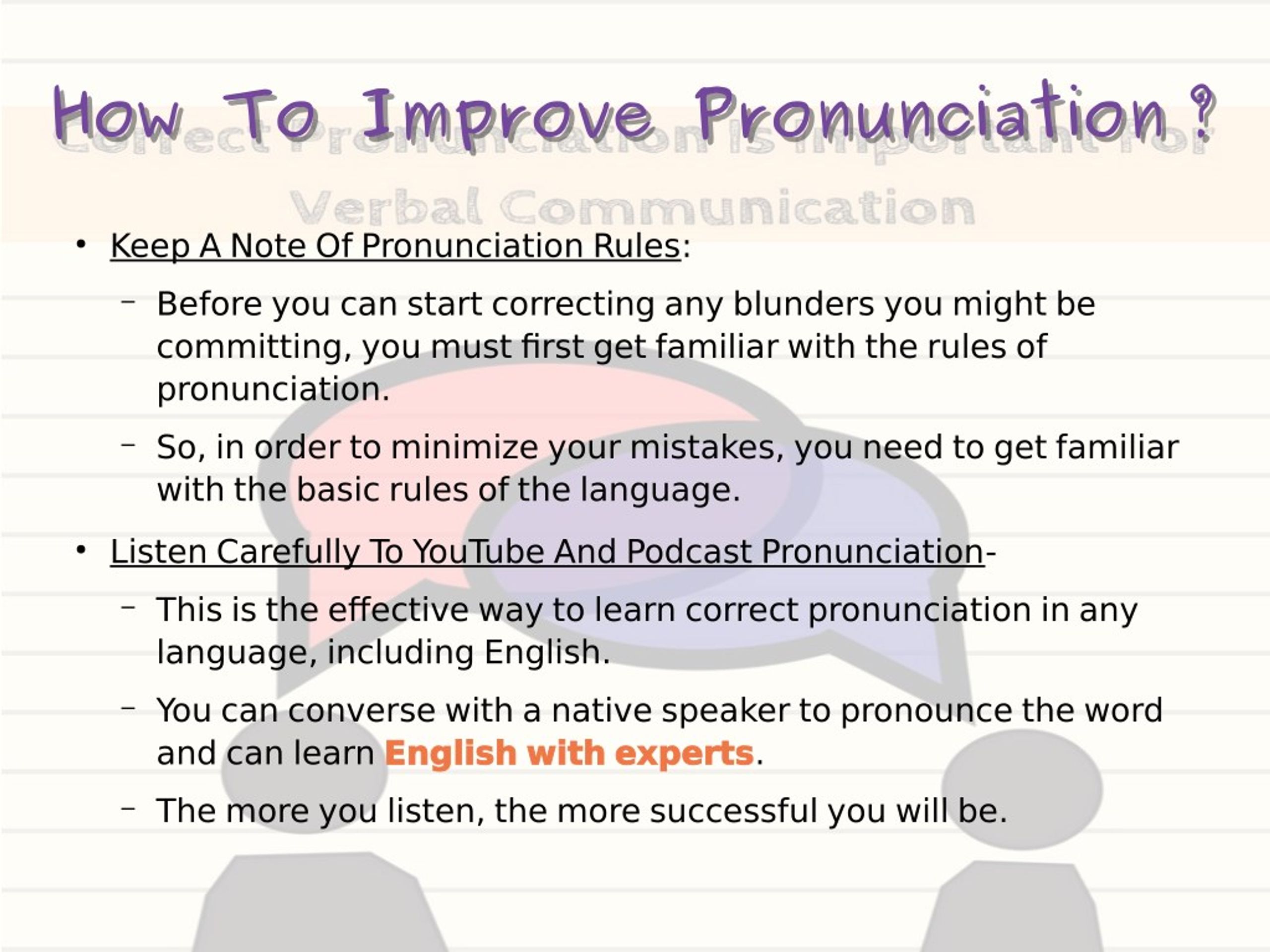 Ppt Tips To Improve English Pronunciation Powerpoint Presentation 