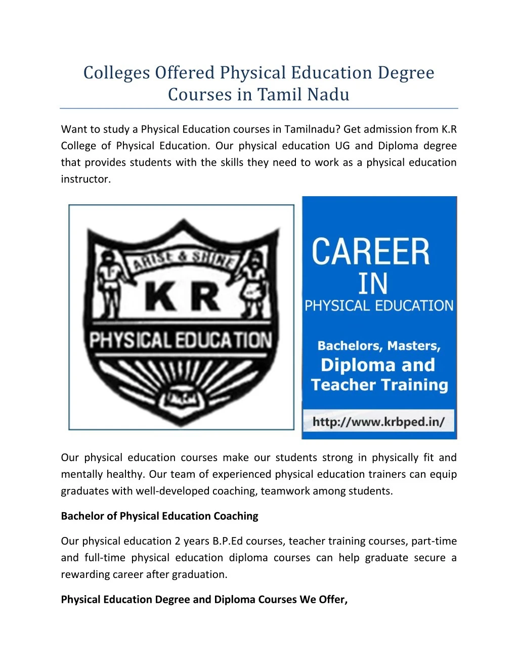 physical education degree courses in kerala