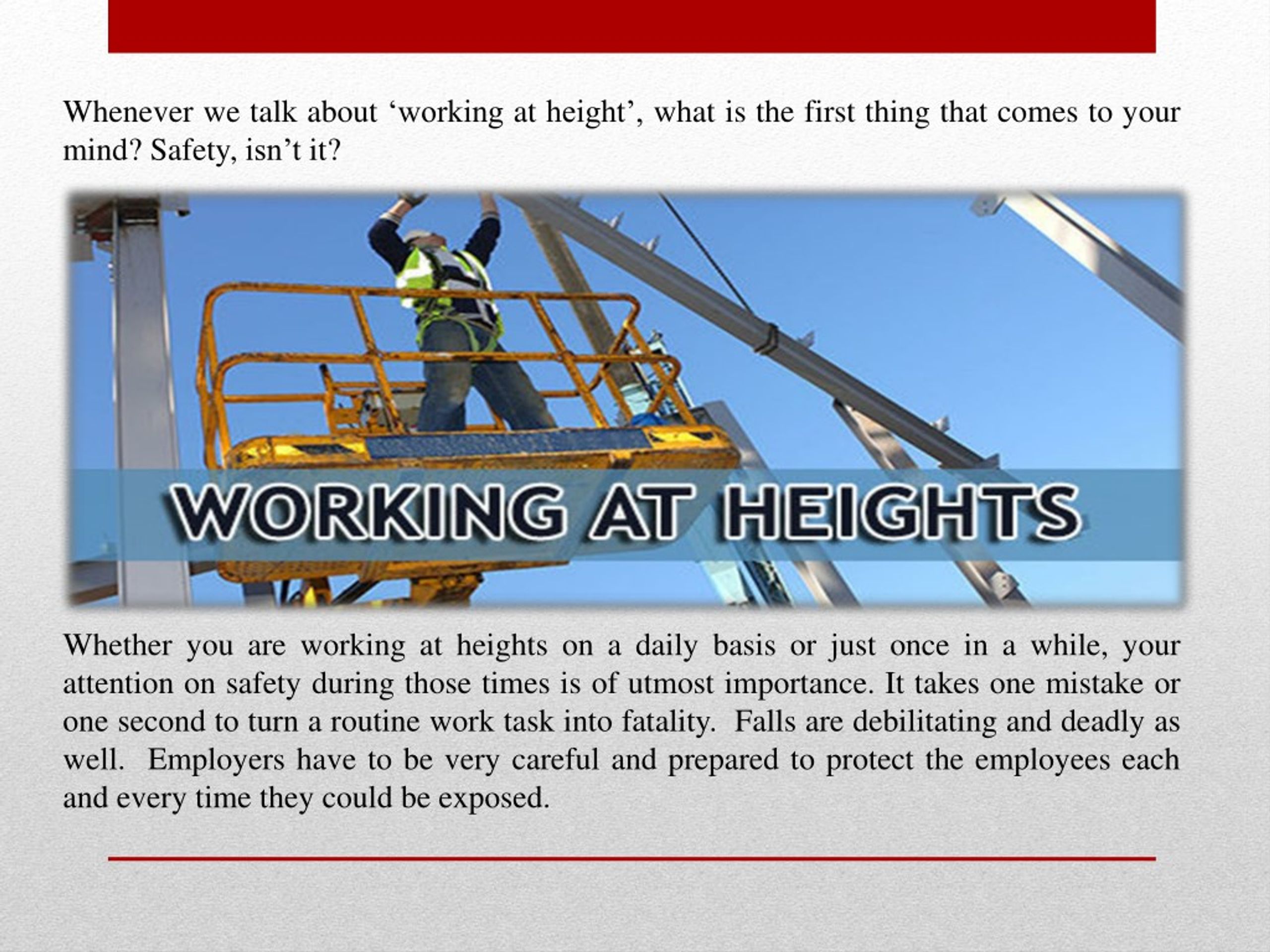 working at height powerpoint presentation uk