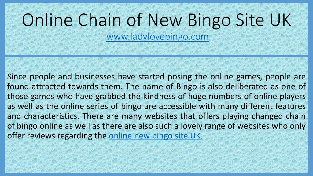 online chain of new bingo site uk www ladylovebingo com n.