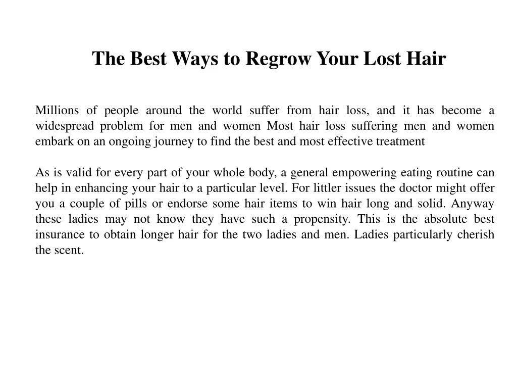 the best ways to regrow your lost hair n.