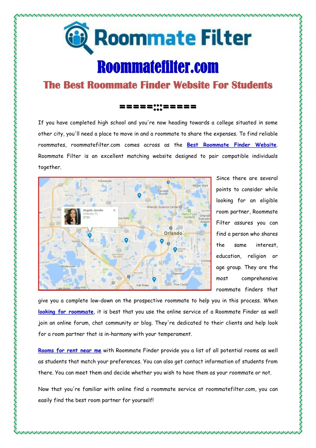 Ppt Best Roommate Finder Website For Students Powerpoint