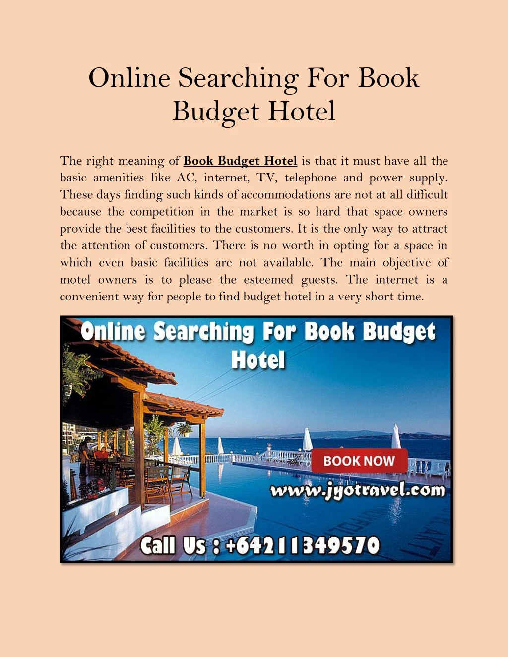 online searching for book budget hotel n.