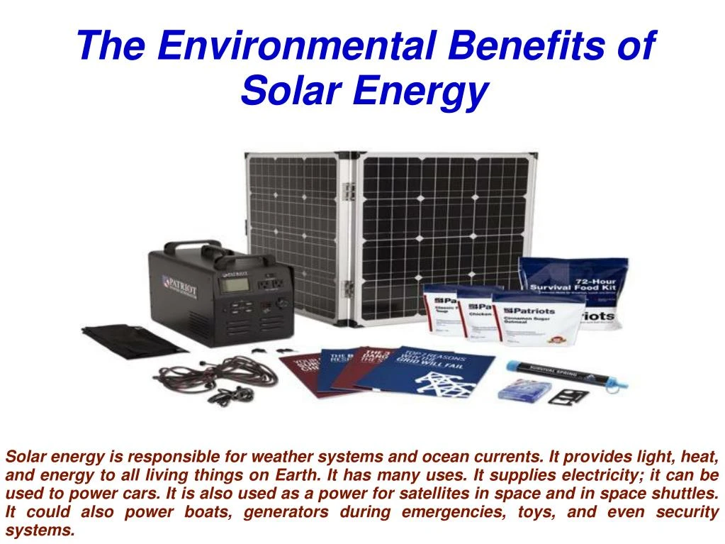 the environmental benefits of solar energy n.