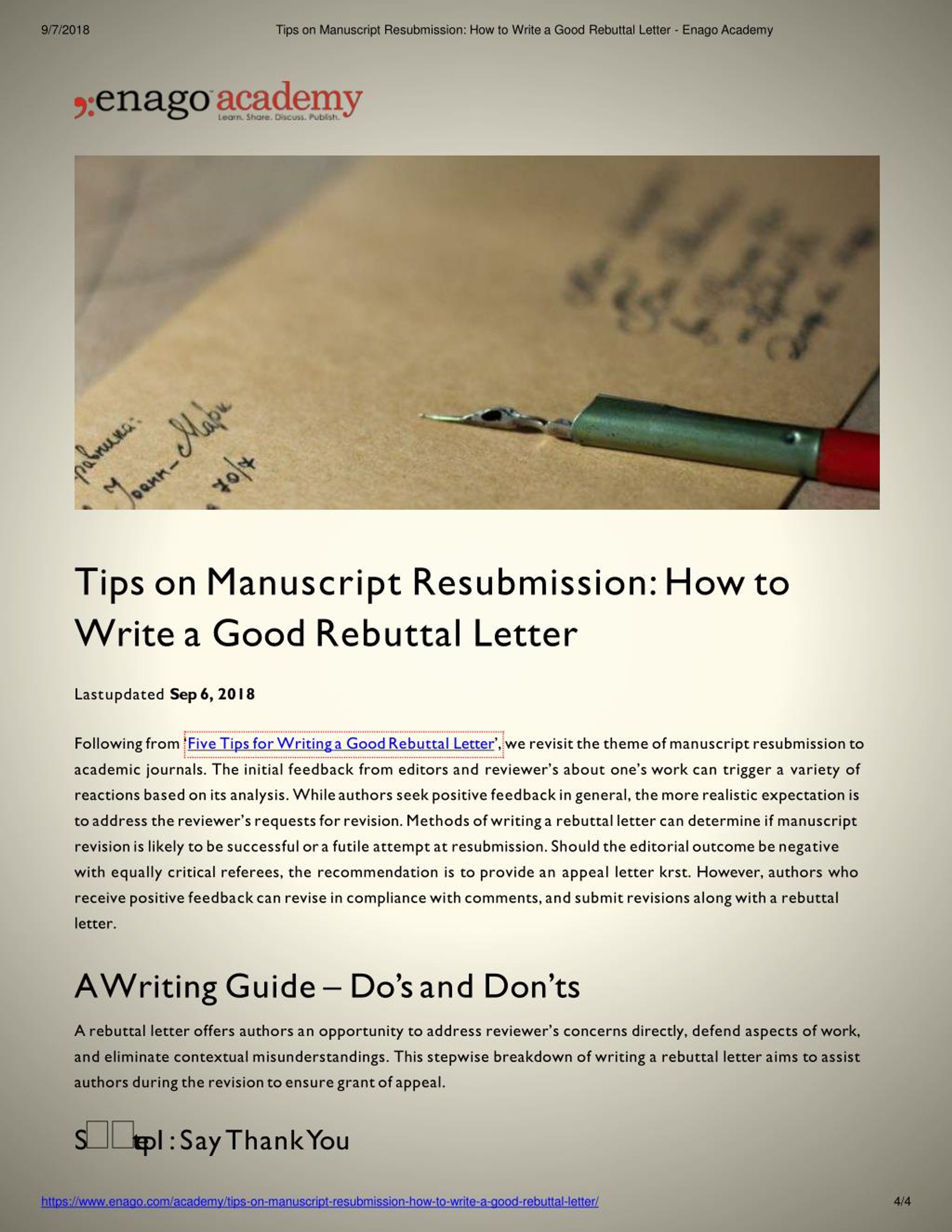 PPT - Tips on Manuscript Resubmission_ How to Write a Good