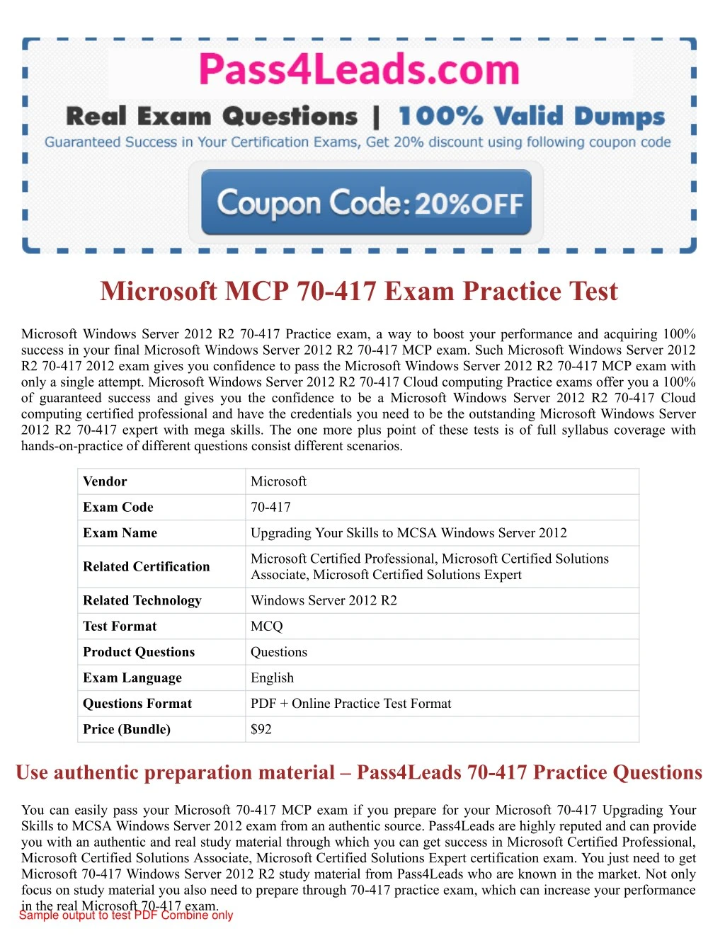 Ppt 70 417 Exam Practice Test Online 18 Updated With 30 Discounted Price Powerpoint Presentation Id