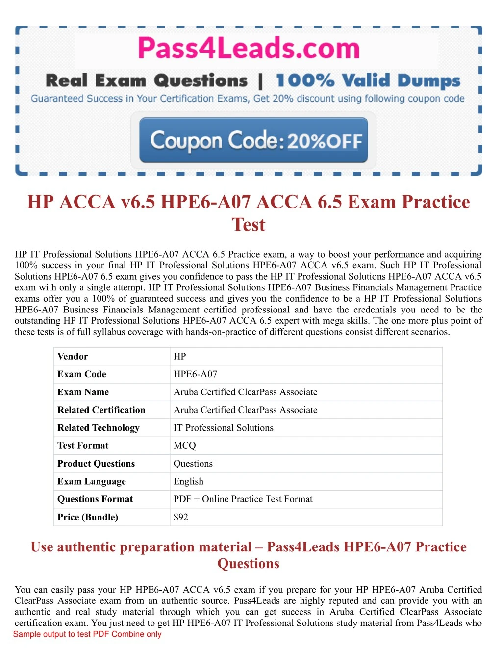 hp acca v6 5 hpe6 a07 acca 6 5 exam practice test n.