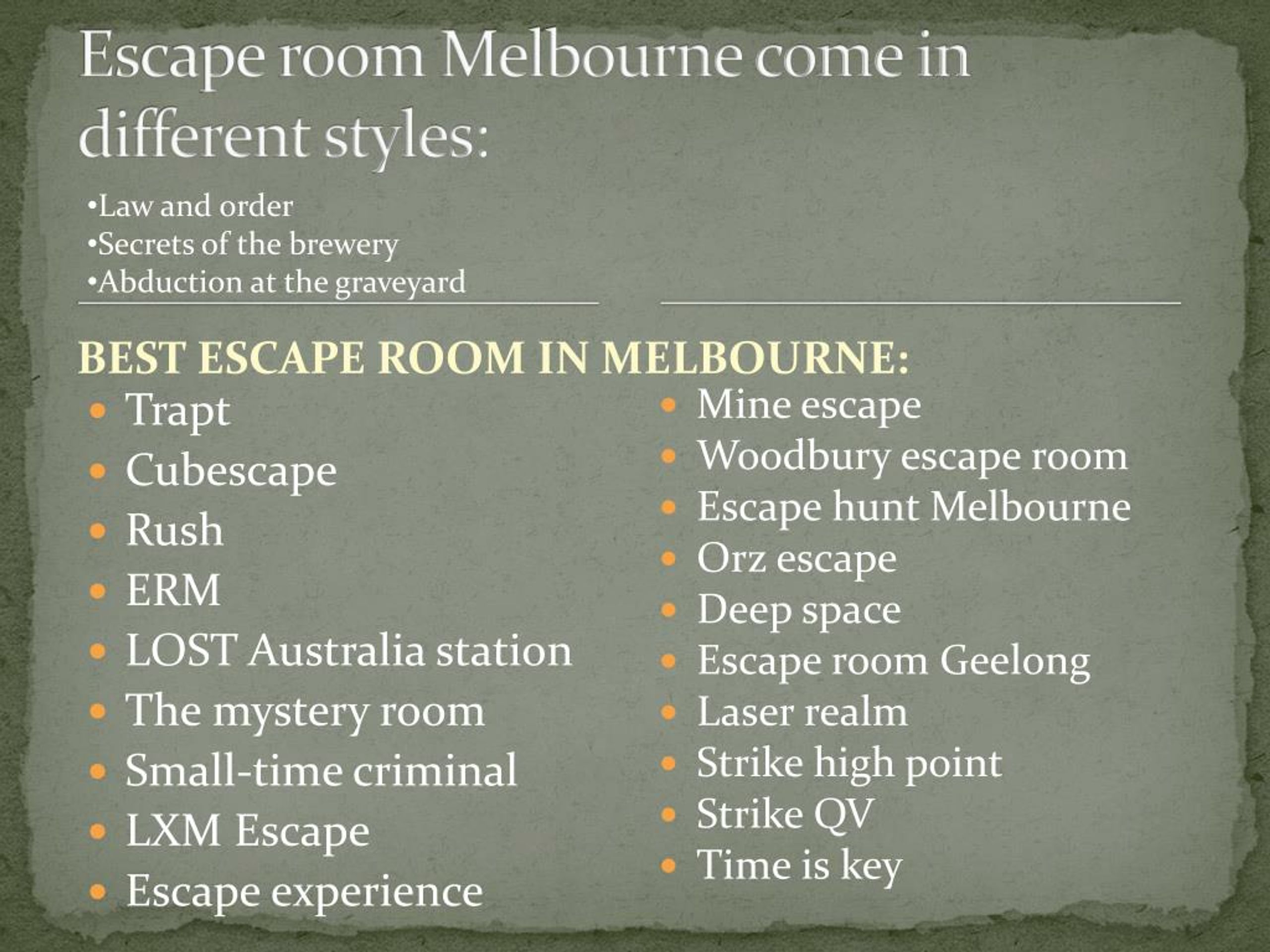 The best escape rooms in Melbourne