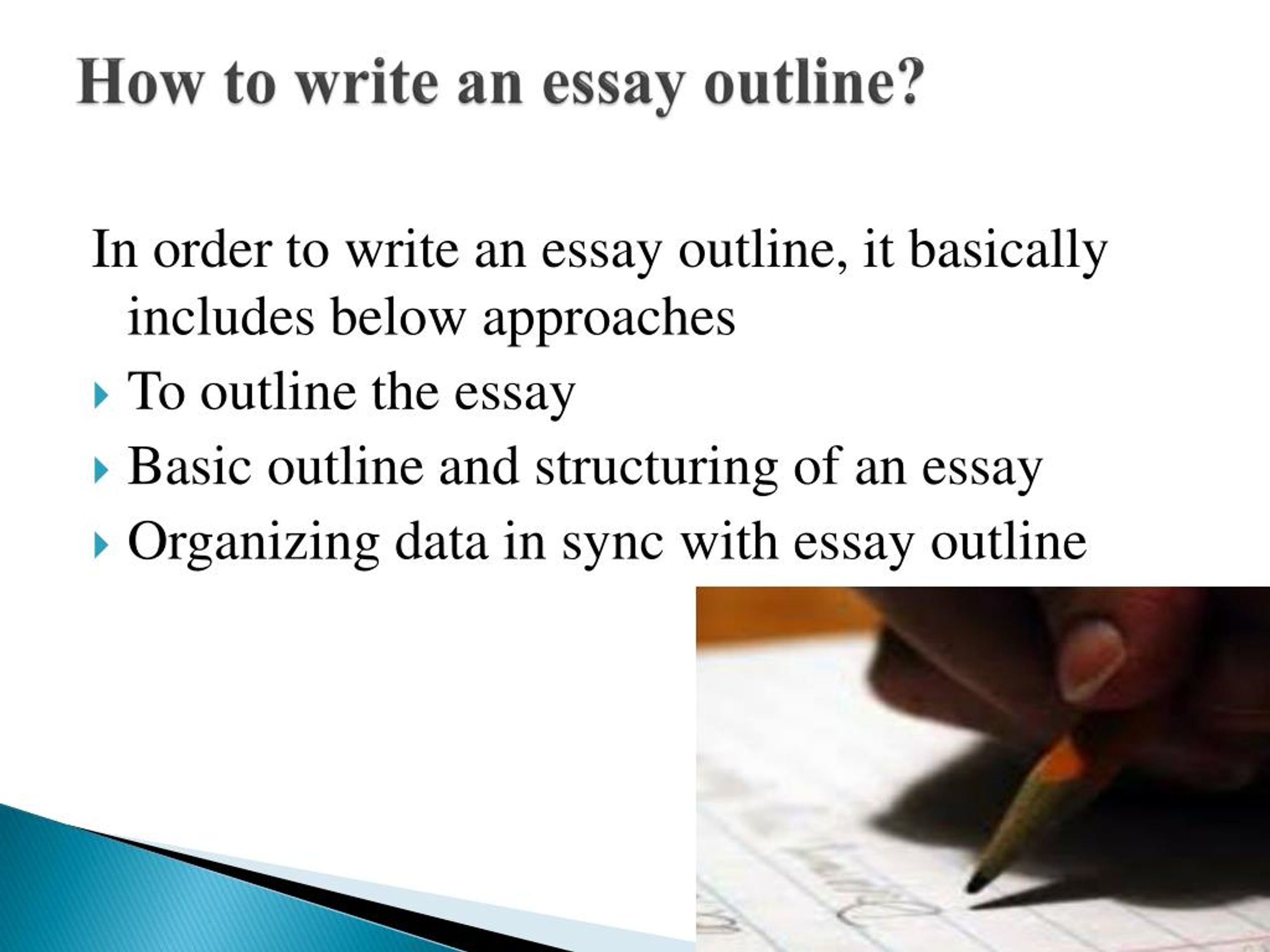 how can we write essay outline
