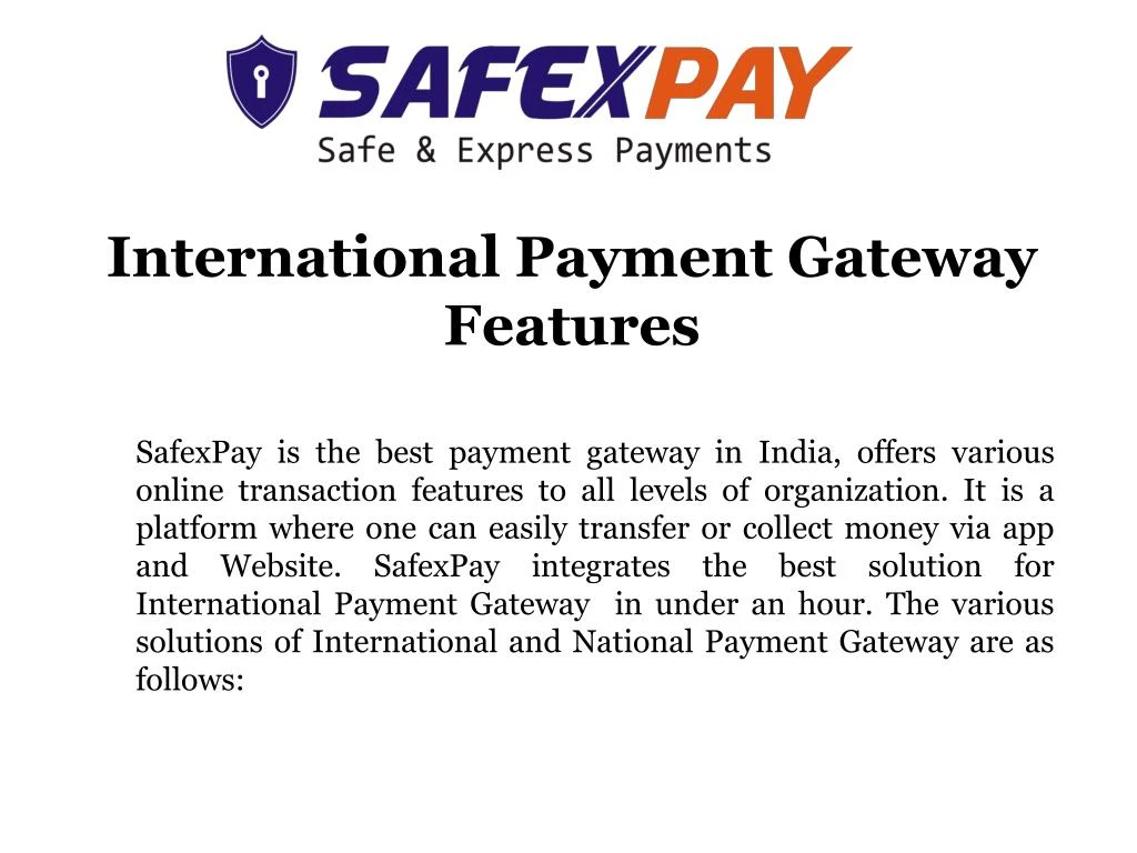 PPT - International Payment Gateway Features PowerPoint Presentation