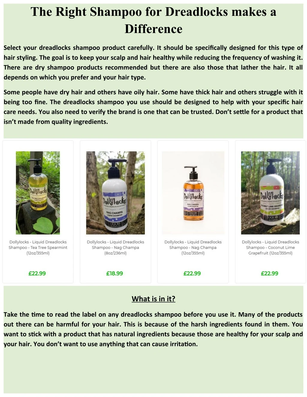Ppt The Right Shampoo For Dreadlocks Makes A Difference